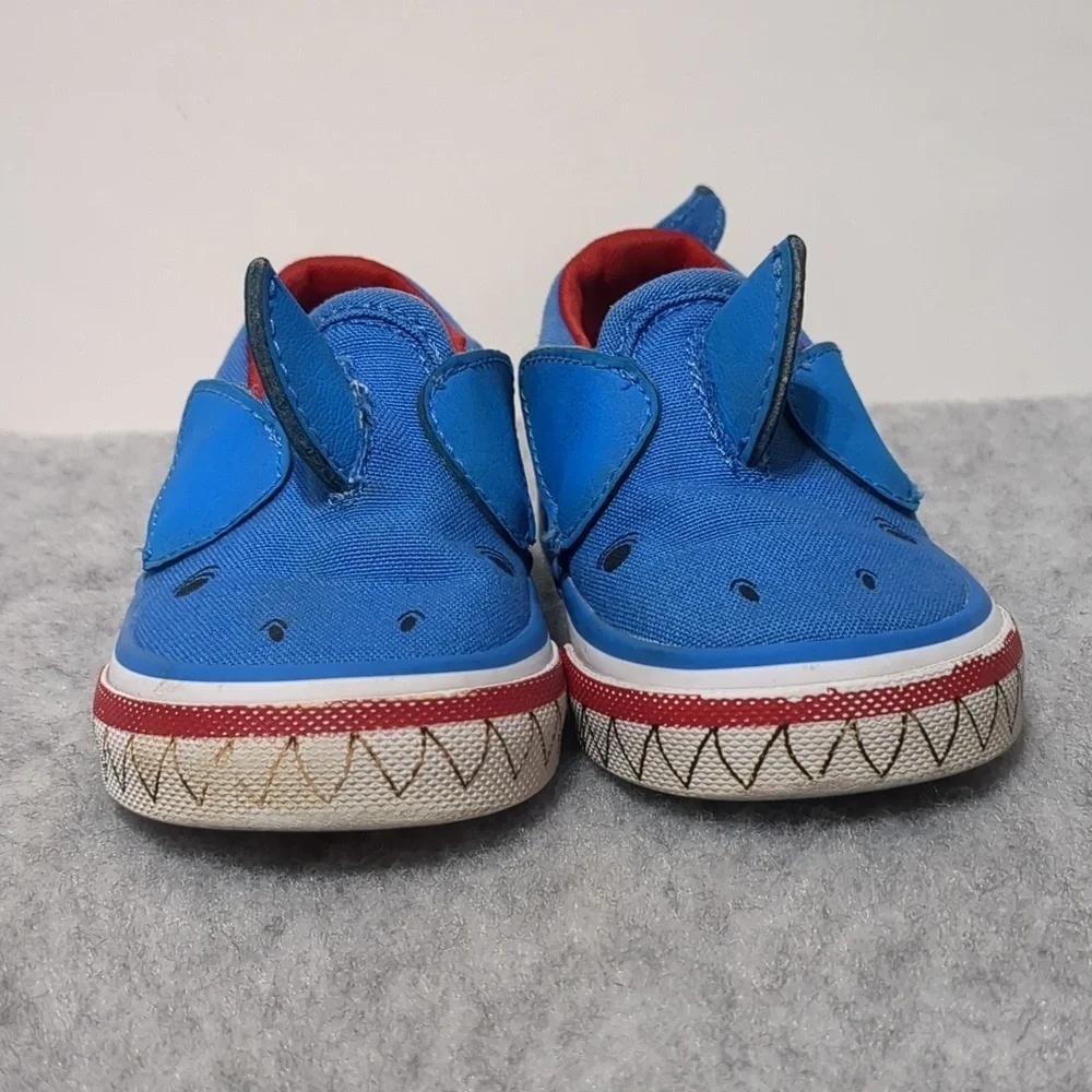 Vans kids blue shark design  size 4.5 toddler